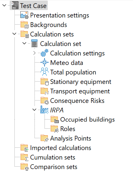 Comparison set in RISKCURVES' project tree